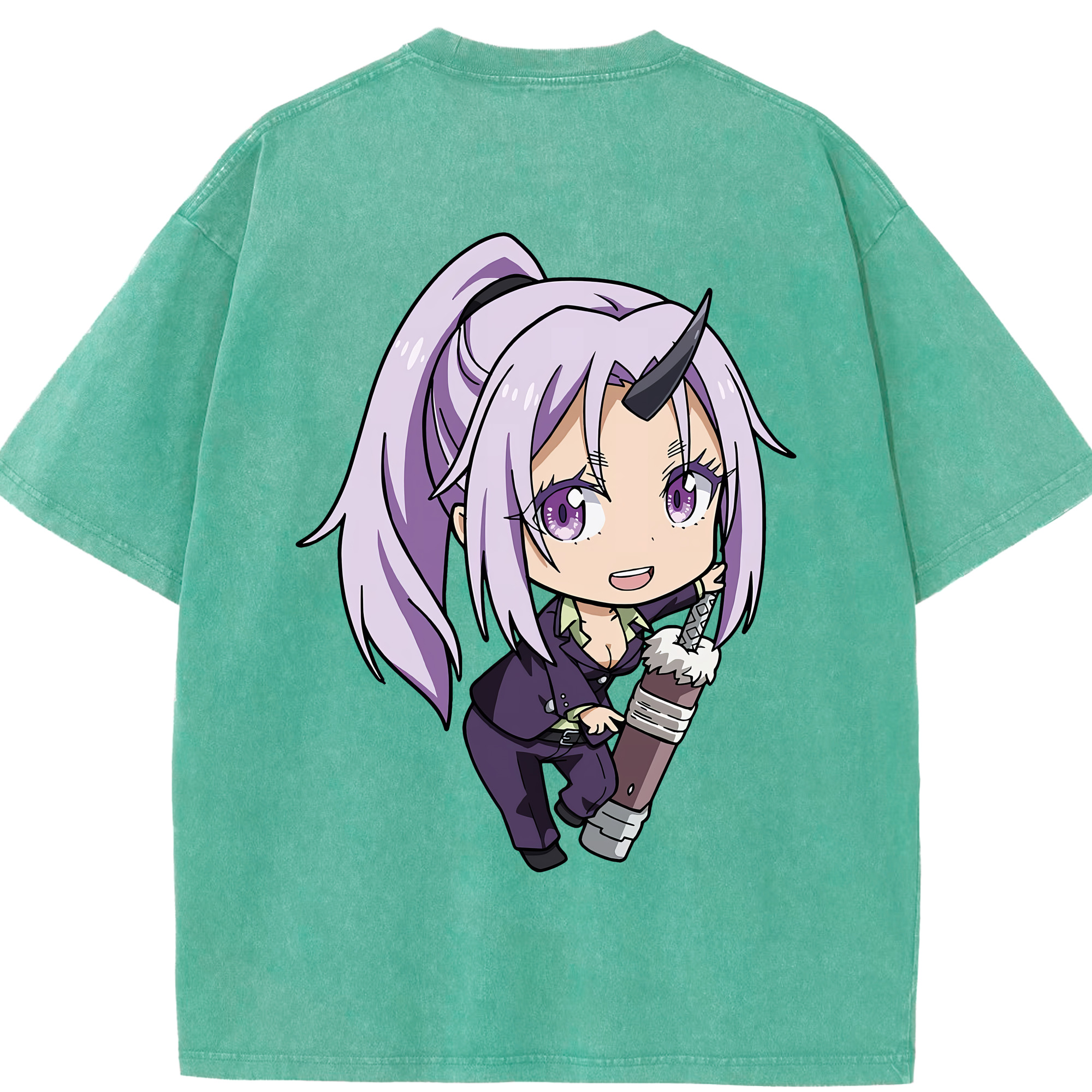 （画像用） 転スラ Regarding Reincarnated to Slime 綿100% ヴィンテージ風 半袖Tシャツ（背面プリント）